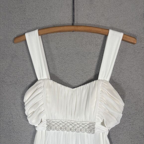 Connected Apparel Babydoll Dress Womens Size 6 Ivory White Bridal Feminine Flowy - Picture 5 of 16
